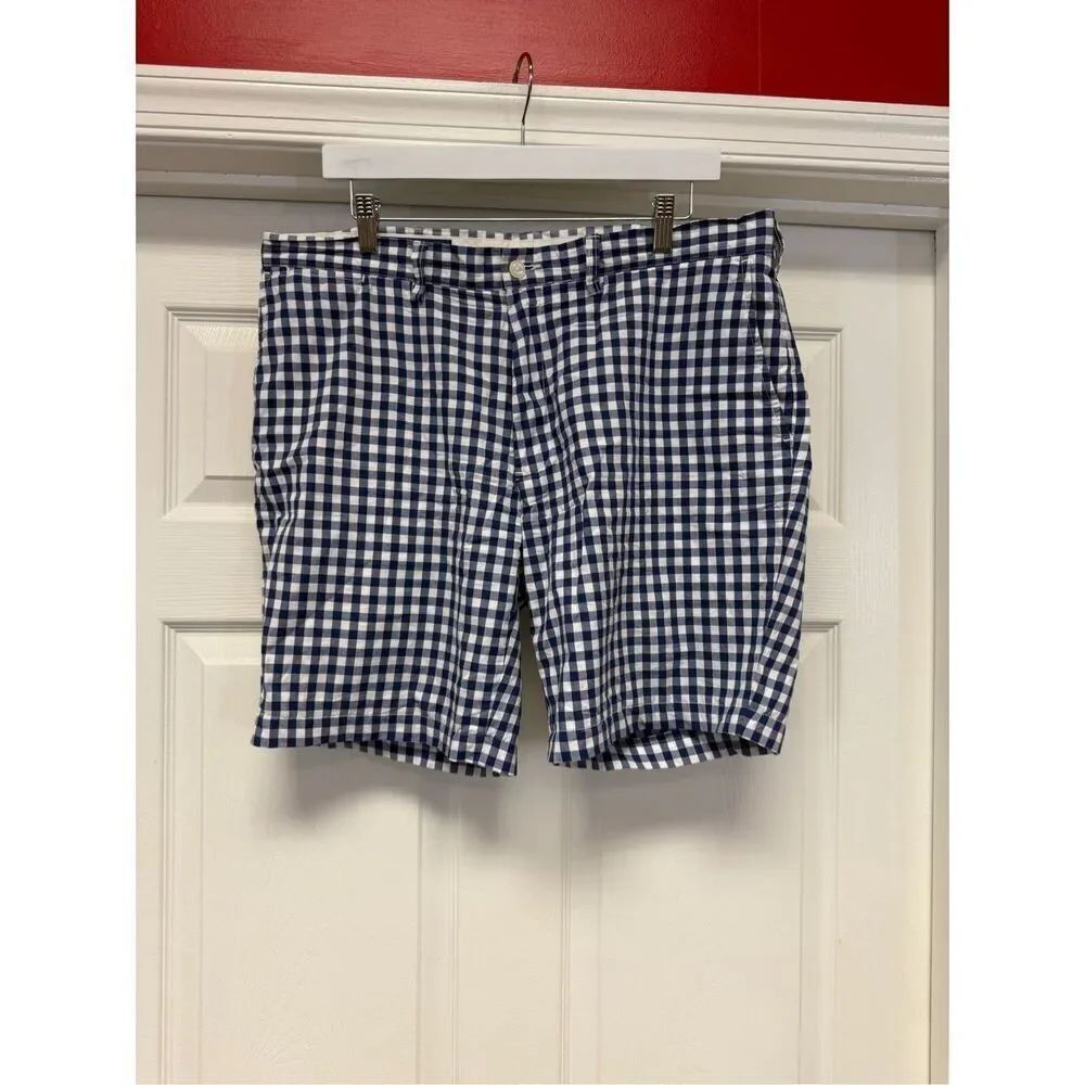 Polo by Ralph Lauren Blue & White Gingham Bermuda Shorts sz 36 EUC